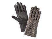Merona Womens Brown Plaid Houndstooth Leather Gloves