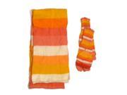 Merona Womens Orange Pink Stripe Angora Blend Scarf Fingerless Gloves