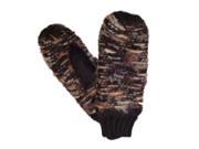 Mudd Womens Soft Black Brown Knit Mittens with Fleece Lining