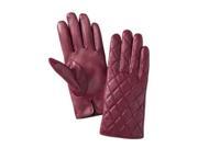 Merona Womens Quilted Red Leather Gloves