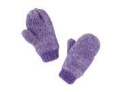 CP Infant Girls Purple Knit Mittens with Fleece Lining Metallic Accents
