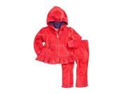 Puma Infant Girls 2 Piece Red Velour Jacket Pants Set Baby Hoodie Track Suit