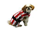 Pirate Dog Costume Red Striped Halloween Pet Outfit L