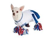 Rubies Dog Cheerleader Costume Blue Cheer Leader Pet Outfit Pom Pom Anklets M