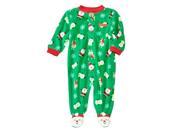 Carters Infant Boy Plush Green First Christmas Sleeper Santa Claus Sleep Play NB