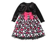 Youngland Infant Toddler Girls Black Pink Dots Party Dress Holiday Outfit