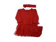 Carters Infant Girls Red Ruffles Party Dress Christmas Outfit with Headband