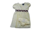 Chaps Infant Girls Ivory Tulle Party Dress with Red Plaid Trim