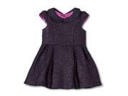 Cherokee Infant Toddler Girls Black Purple Glitter Party Dress Holiday