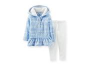 Carters Infant Girl 2 Piece Blue Reindeer Sweatshirt White Leggings 9m