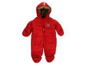 London Fog Infant Boys Quilted Red Snowsuit Baby Pram Snow Suit Coverall
