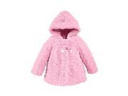 London Fog Infant Girls Pink Rosette Faux Fur Jacket Lightweight Coat