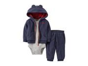 Carters Infant Boys 3 Piece Bear Outfit Sweat Pants Creeper Eared Hoodie 18m