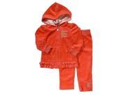 Calvin Klein Infant Girls Salmon Red Velour Jacket Pants Set Baby Track Suit