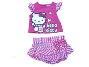Hello Kitty Infant Girls Pink White Plaid 2 Piece Summer Skort Outfit 0 3m
