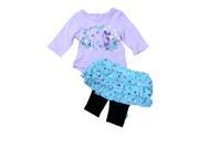 Disney Minnie Mouse Infant Girls Purple Blue Shirt Skirt Legging Outfit