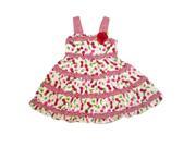 Youngland Infant Toddler Girls Red Cherry Gingham Ruffled Dress Sun dress 12m