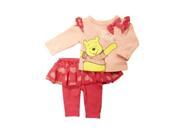 Disney Infant Girls Winnie The Pooh Pink Heart Shirt Leggings 2 PC Outfit 6 9m
