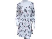 Soft Sensations Womens White Dog Print Fleece Sleep Shirt Puppy Nightgown L