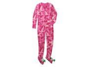 Duck Dynasty Womens Fleece Pink Camo Pajama Footie Blanket Sleeper Unionsuit M