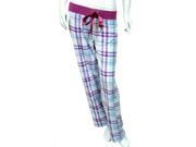Soft Sensations Womens Purple Plaid MicroFleece Sleep Pants pjs pajamas L