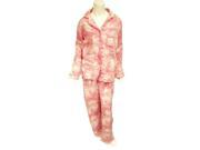 Soft Sensations Womens Pink Flower Petal Fleece Pajamas PJs Lounge Sleep Set 3X