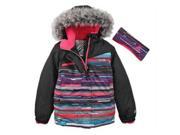 Zero Xposur Girl Multicolor Stripe Coat Puffer Snowboard Jacket Headband 4