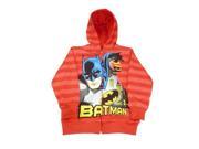 DC Comics Batman Boys Red Striped Zip Up Hoodie Sweatshirt 4