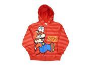 Nintendo Super Mario Boys Red Striped Zip Up Hoodie Sweatshirt 4