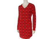 Soft Sensations Womens Red Snowflake Fleece Sleep Shirt Stretch Nightgown Large