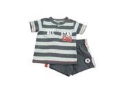 Converse All Star Infant Toddler Boys Gray Striped Shirt Shorts Set