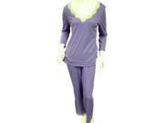 Covington Women Purple Pajamas Lightweight T Shirt Feel Mid Sleeve Pajama Set L