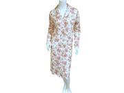 Croft Barrow Womens White Red Floral Nightgown Collared Sleepshirt S