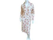 Croft Barrow Womens White Red Floral Nightgown Collared Sleepshirt M