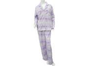 Soft Sensations Women Purple Nordic Print Fleece Pajama Notched Collar PJ Set M