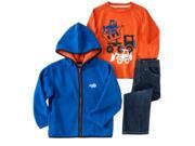 Kids Headquarters Infant Boys 3 Piece Dump Truck Set Pants Shirt Fleece Jacket