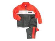 Puma Infant Boys 2 Piece Orange Gray Jacket Pants Set Baby Track Suit