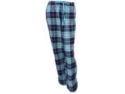 Soft Sensations Womens Blue Plaid Flannel Sleep Pants Pajama Bottoms Pjs M