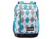 Jansport Trans Blue Gray Argyle MegaHertz Backpack Sport School Travel Pack