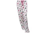 Soft Sensations Womens Ivory Flannel Sleep Pants Cup Print Pajama Bottoms PJs S