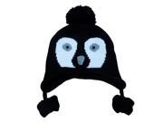 CP Infant Boys Girls Black Knit Penguin Peruvian Trapper Hat 6 12 Months
