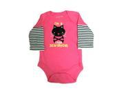 F Glory Infant Girl Pink Little Scaredy Cat Creeper Halloween Kitty Shirt 6 9m