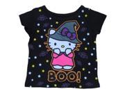 Infant Toddler Girls Black Hello Kitty Halloween Shirt Witch Cat T Shirt
