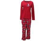 Disney Womens Minnie Mouse Pajamas Red Fleece Sleep Set Lounge Pants Shirt XL