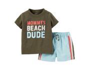 Carters Infant Boy Mommys Beach Dude T Shirt Swim Trunks Set 6m