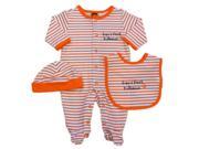 Infant Boys Orange Baby s First Halloween Sleeper Coverall Bib Hat Set
