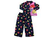 Angry Birds Girls Black Pajama Long Sleeve Top Bottoms 2 Piece Sleep Set PJs 4