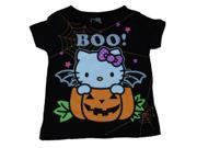 Hello Kitty Infant Toddler Girls Black Halloween Shirt Pumpkin Cat T Shirt