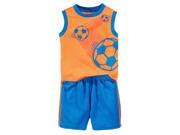 First Impressions Infant Boys 2 Piece Orange Soccer Ball Tank Top Mesh Shorts