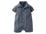 Carters Infant Boy Denim Chambray Button Up Romper 18m